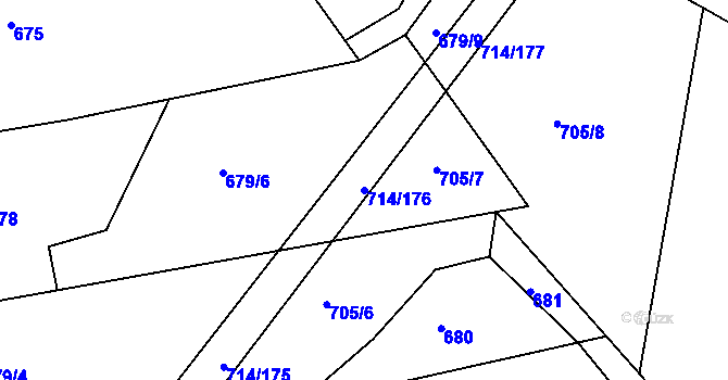 Parcela st. 714/176 v KÚ Nepomuk pod Třemšínem, Katastrální mapa