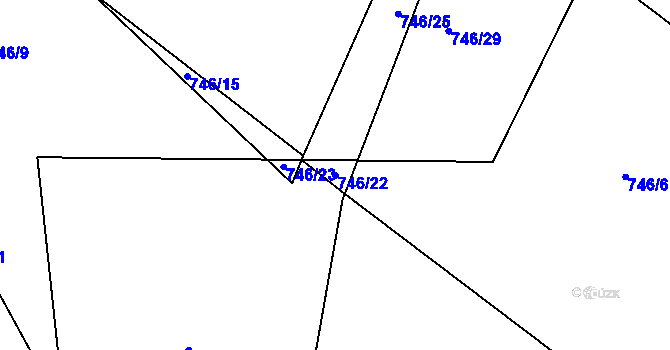 Parcela st. 746/22 v KÚ Nepomuk pod Třemšínem, Katastrální mapa