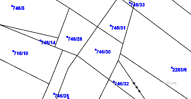Parcela st. 746/30 v KÚ Nepomuk pod Třemšínem, Katastrální mapa