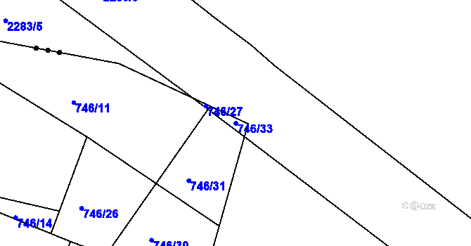 Parcela st. 746/33 v KÚ Nepomuk pod Třemšínem, Katastrální mapa