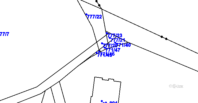 Parcela st. 771/46 v KÚ Nepomuk pod Třemšínem, Katastrální mapa