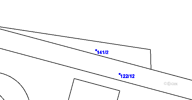 Parcela st. 141/2 v KÚ Dvorec, Katastrální mapa