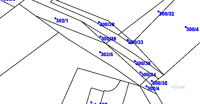 Parcela st. 302/5 v KÚ Dvorec, Katastrální mapa