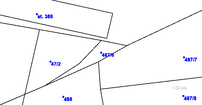 Parcela st. 487/6 v KÚ Dvorec, Katastrální mapa