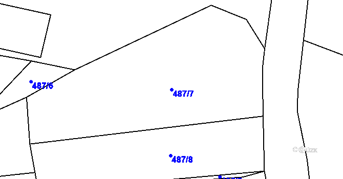 Parcela st. 487/7 v KÚ Dvorec, Katastrální mapa
