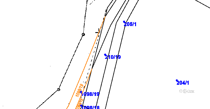Parcela st. 210/19 v KÚ Nepomuk, Katastrální mapa