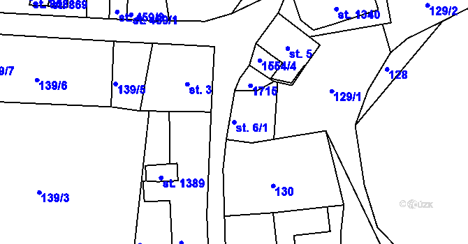 Parcela st. 6/1 v KÚ Nepomuk, Katastrální mapa
