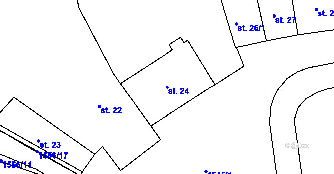Parcela st. 24 v KÚ Nepomuk, Katastrální mapa