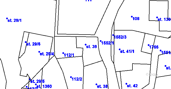 Parcela st. 39 v KÚ Nepomuk, Katastrální mapa
