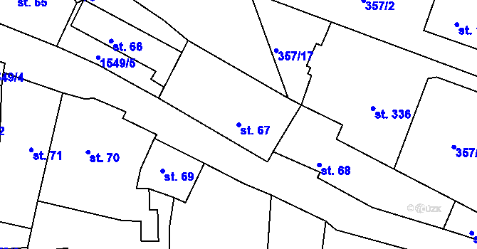 Parcela st. 67 v KÚ Nepomuk, Katastrální mapa
