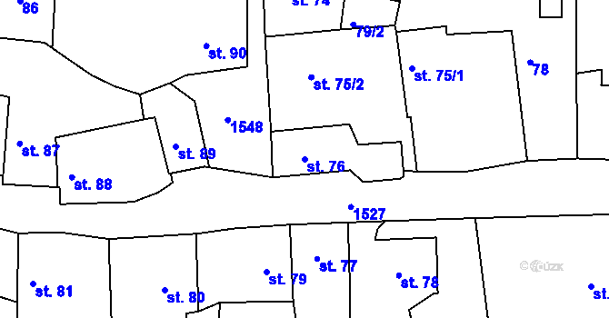 Parcela st. 76 v KÚ Nepomuk, Katastrální mapa