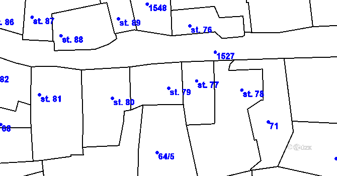 Parcela st. 79 v KÚ Nepomuk, Katastrální mapa