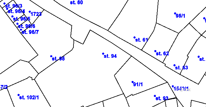 Parcela st. 94 v KÚ Nepomuk, Katastrální mapa