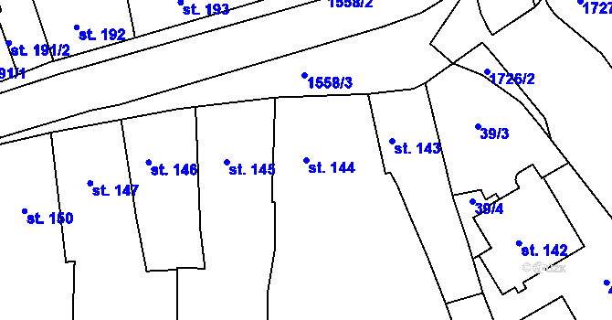 Parcela st. 144 v KÚ Nepomuk, Katastrální mapa