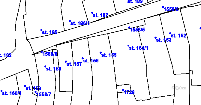 Parcela st. 155 v KÚ Nepomuk, Katastrální mapa