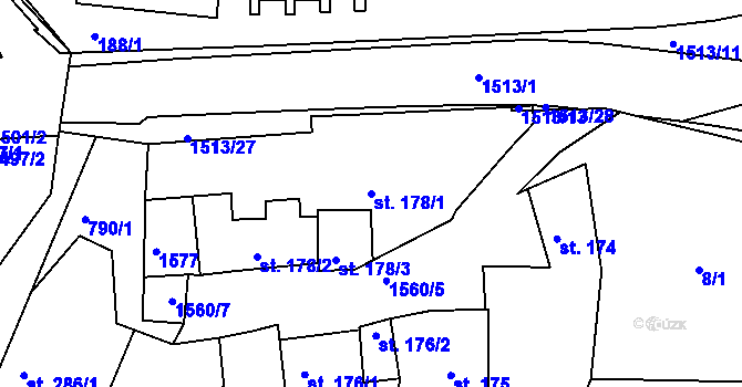 Parcela st. 178/1 v KÚ Nepomuk, Katastrální mapa