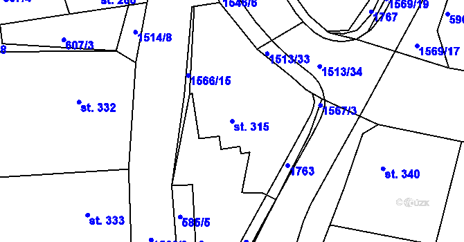 Parcela st. 315 v KÚ Nepomuk, Katastrální mapa