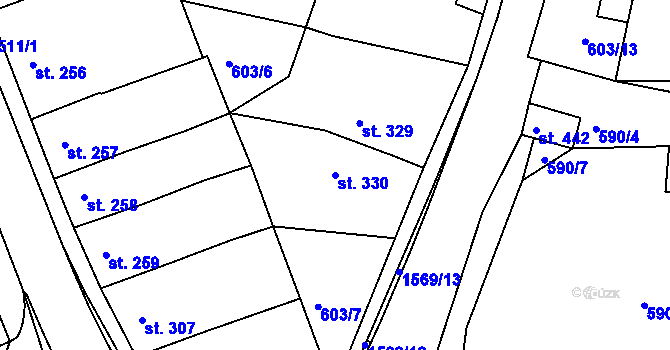 Parcela st. 330 v KÚ Nepomuk, Katastrální mapa