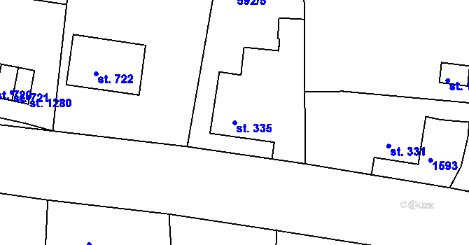 Parcela st. 335 v KÚ Nepomuk, Katastrální mapa