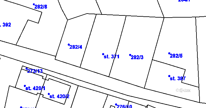 Parcela st. 371 v KÚ Nepomuk, Katastrální mapa