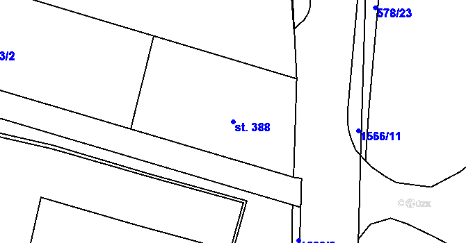 Parcela st. 388 v KÚ Nepomuk, Katastrální mapa