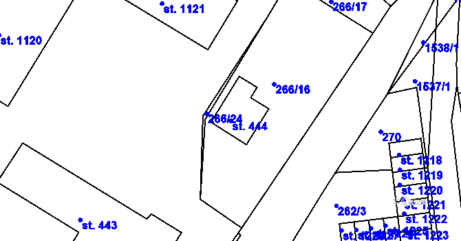 Parcela st. 444 v KÚ Nepomuk, Katastrální mapa