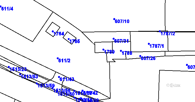 Parcela st. 445/5 v KÚ Nepomuk, Katastrální mapa