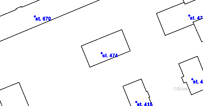 Parcela st. 474 v KÚ Nepomuk, Katastrální mapa