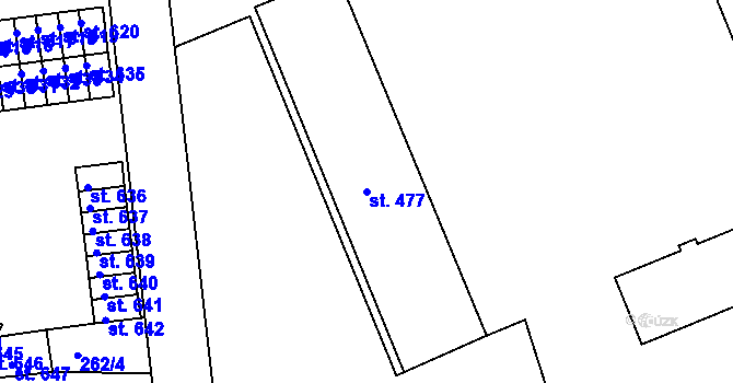 Parcela st. 477 v KÚ Nepomuk, Katastrální mapa