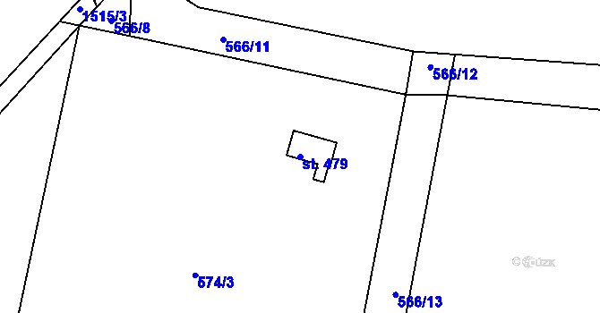 Parcela st. 479 v KÚ Nepomuk, Katastrální mapa