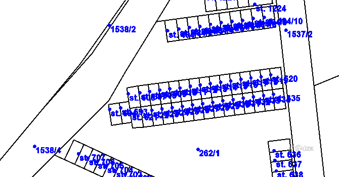 Parcela st. 610 v KÚ Nepomuk, Katastrální mapa
