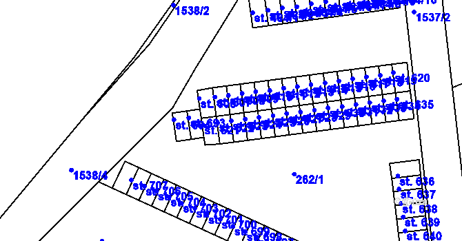 Parcela st. 623 v KÚ Nepomuk, Katastrální mapa
