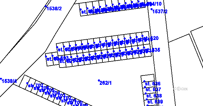Parcela st. 628 v KÚ Nepomuk, Katastrální mapa