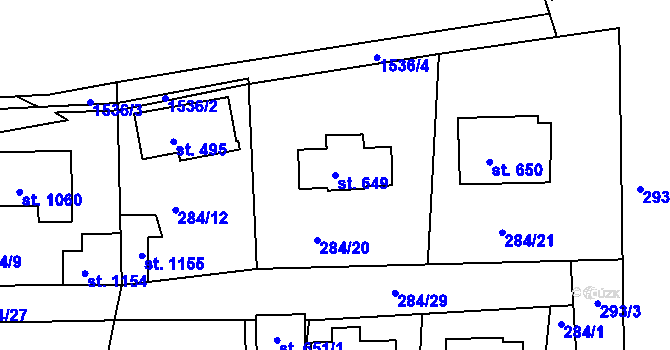 Parcela st. 649 v KÚ Nepomuk, Katastrální mapa