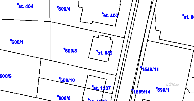 Parcela st. 689 v KÚ Nepomuk, Katastrální mapa
