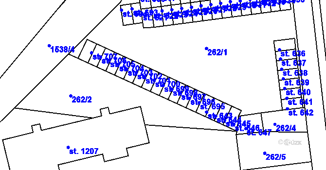 Parcela st. 699 v KÚ Nepomuk, Katastrální mapa