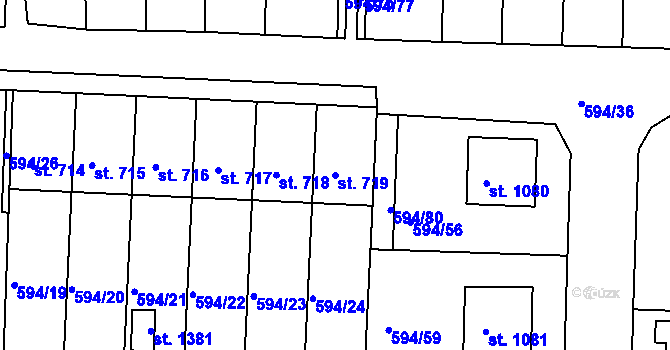 Parcela st. 719 v KÚ Nepomuk, Katastrální mapa
