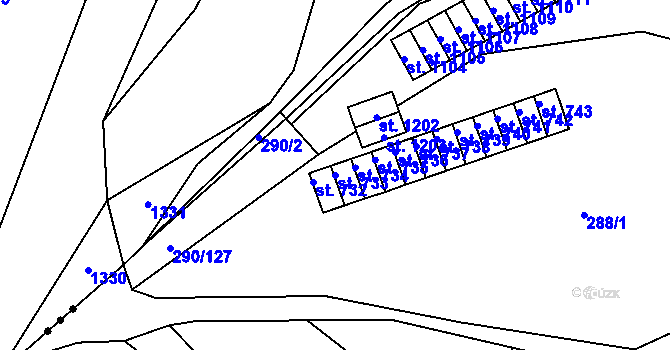 Parcela st. 733 v KÚ Nepomuk, Katastrální mapa