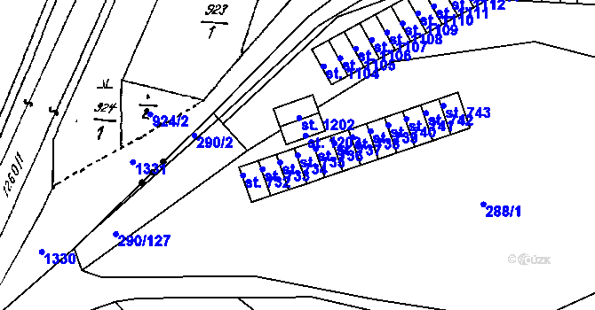 Parcela st. 735 v KÚ Nepomuk, Katastrální mapa