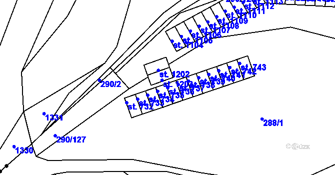 Parcela st. 736 v KÚ Nepomuk, Katastrální mapa