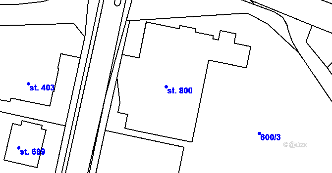 Parcela st. 800 v KÚ Nepomuk, Katastrální mapa