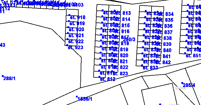 Parcela st. 808 v KÚ Nepomuk, Katastrální mapa