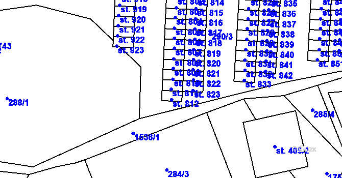 Parcela st. 811 v KÚ Nepomuk, Katastrální mapa