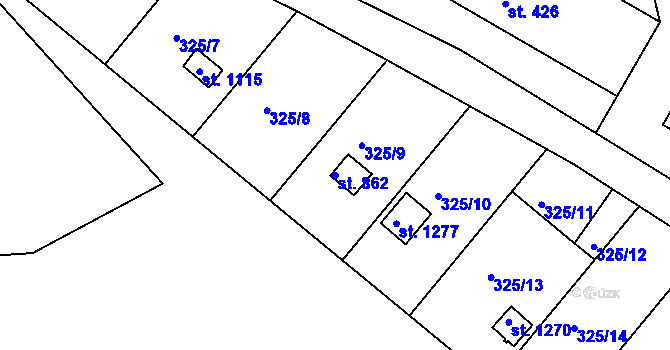 Parcela st. 862 v KÚ Nepomuk, Katastrální mapa