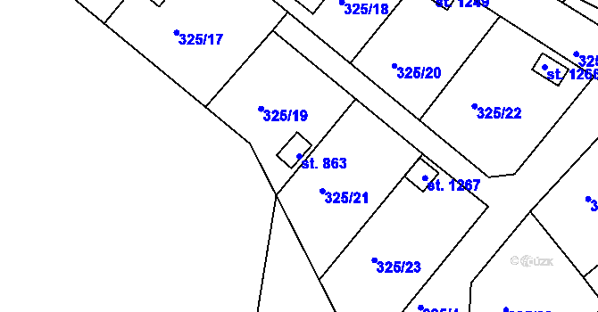 Parcela st. 863 v KÚ Nepomuk, Katastrální mapa