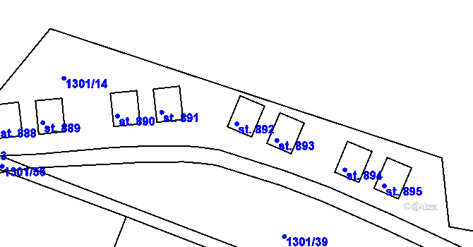 Parcela st. 892 v KÚ Nepomuk, Katastrální mapa