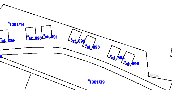 Parcela st. 893 v KÚ Nepomuk, Katastrální mapa