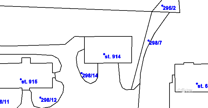 Parcela st. 914 v KÚ Nepomuk, Katastrální mapa
