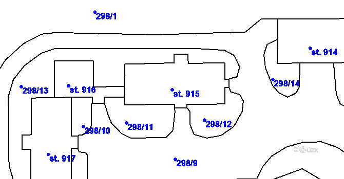 Parcela st. 915 v KÚ Nepomuk, Katastrální mapa