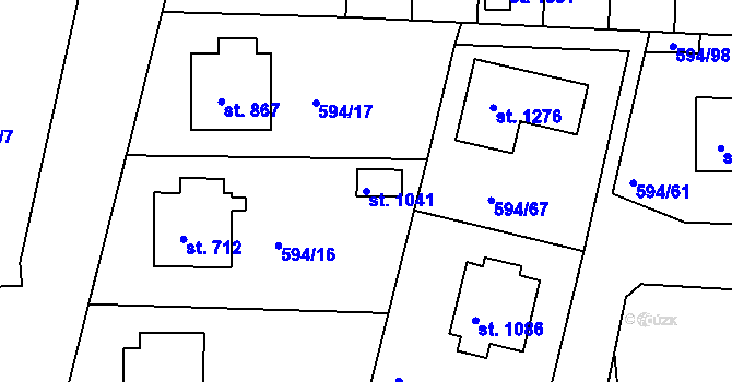 Parcela st. 1041 v KÚ Nepomuk, Katastrální mapa